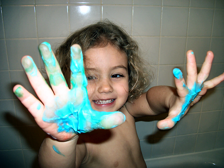 Easy Shaving Cream Bath Paint - The Craft-at-Home Family