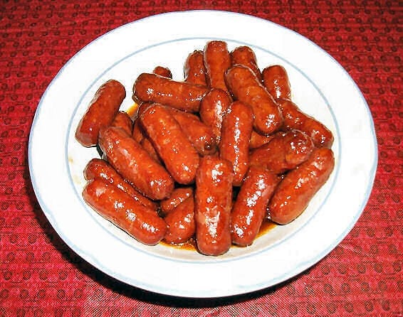 Barbecued honey and soy sausages